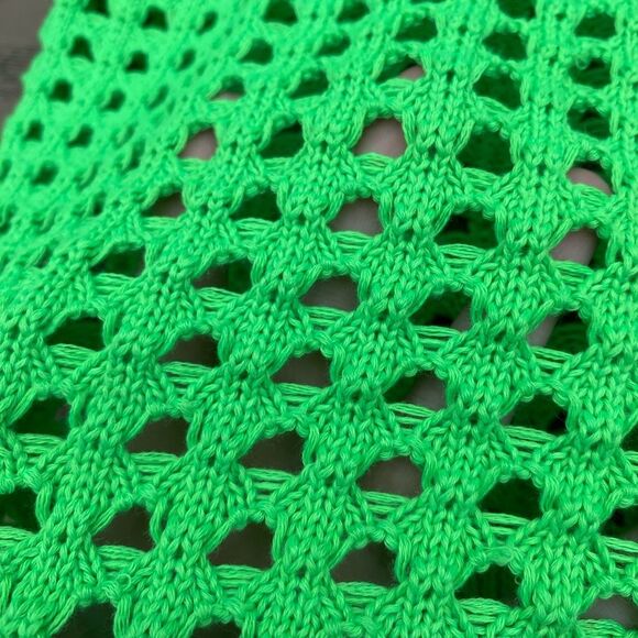 Chunky green neon collard cardigan small H&M long sleeve top - Picture 5 of 5